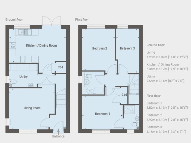 Floor plan 3 bedroom house - artist's impression subject to change